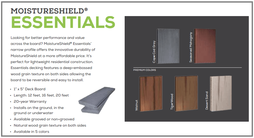 Moistureshield Essentials Composite Decking
