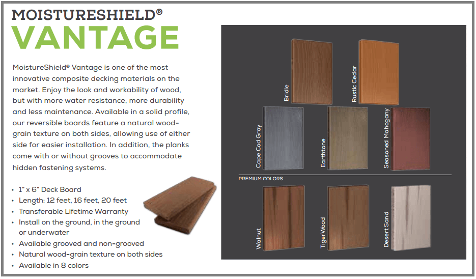 Moistureshield Vantage Decking